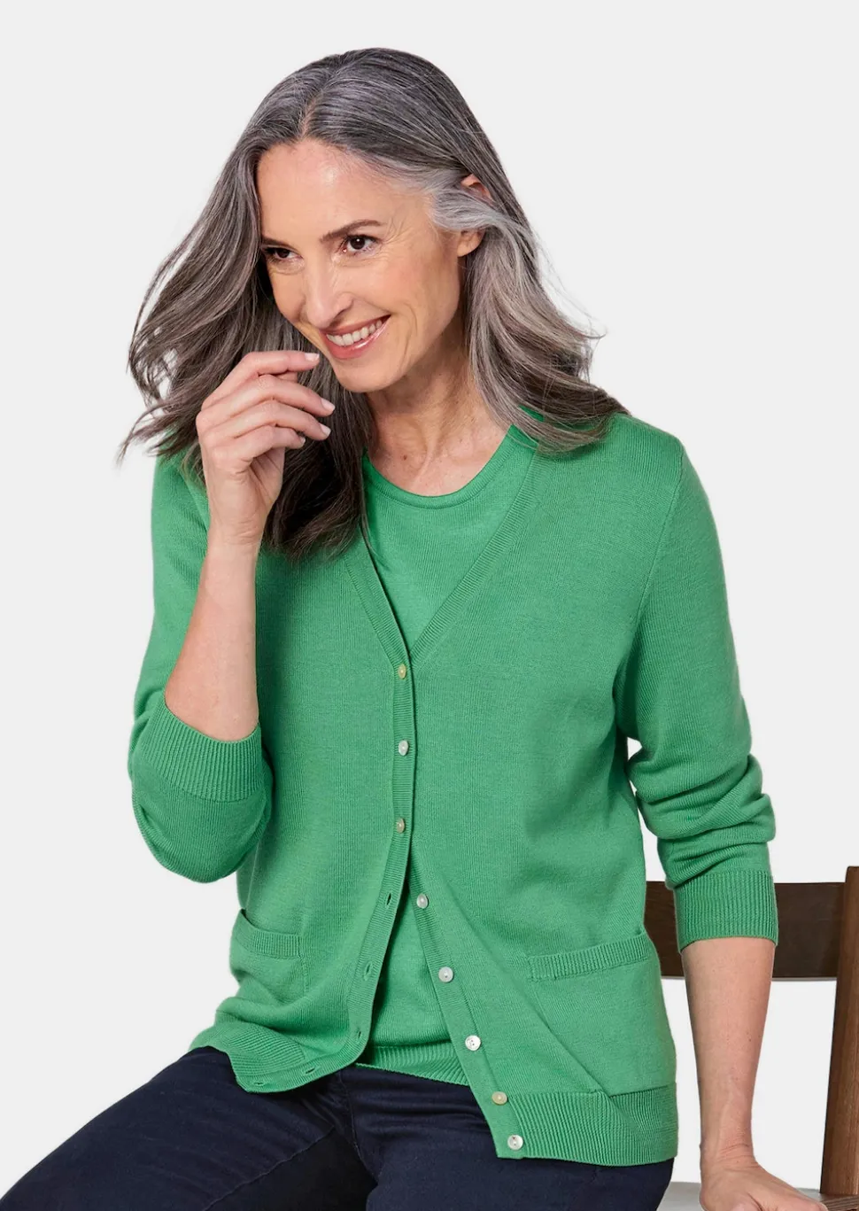 Strickjacke aus reiner Merinowolle