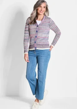 Strickjacke im Multicolor-Ringelmuster