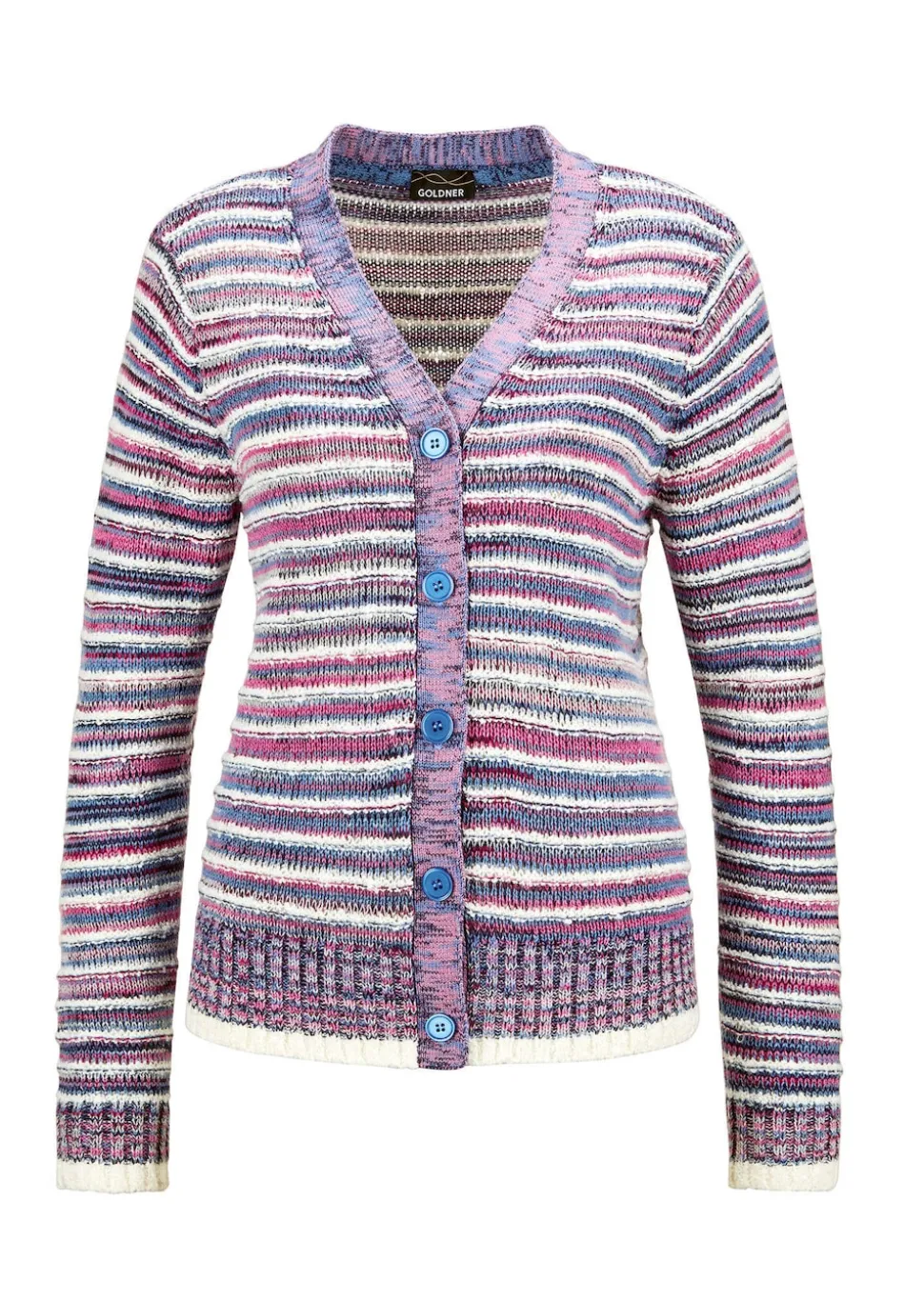 Strickjacke im Multicolor-Ringelmuster