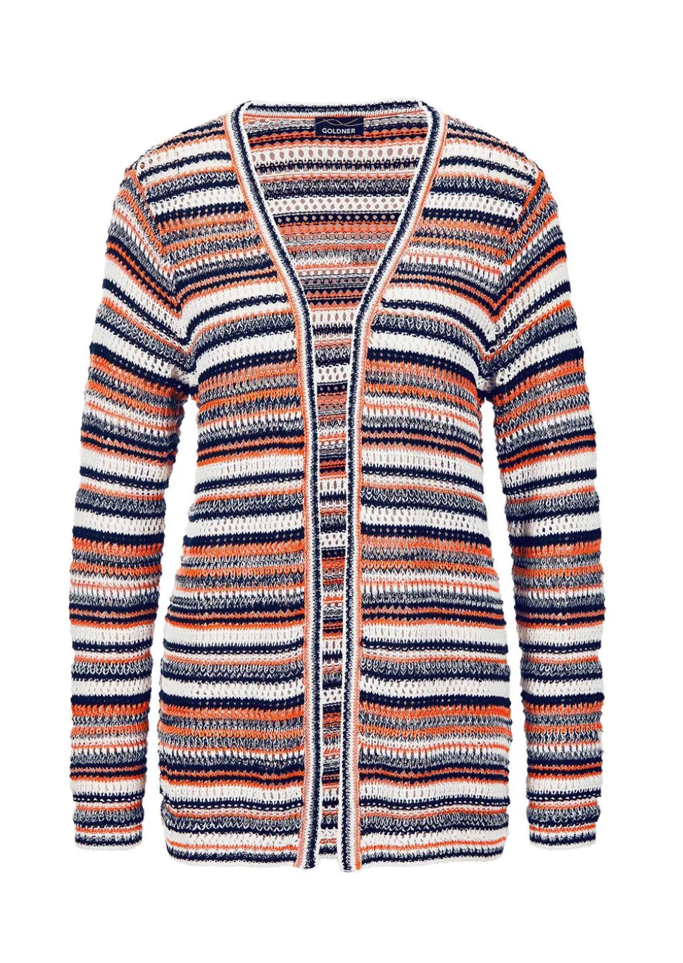Strickjacke im Ringel-Look