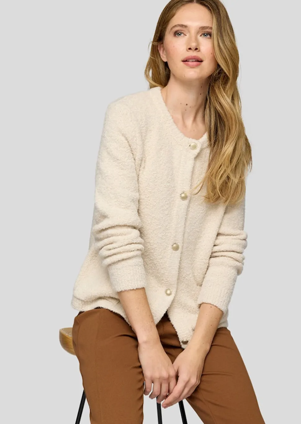 Strickjacke in Bouclé-Optik