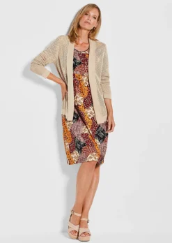 Strickjacke in feinem Ajour-Lochmuster