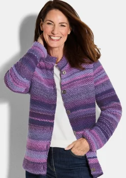 Strickjacke mit Multicolor Ringeloptik