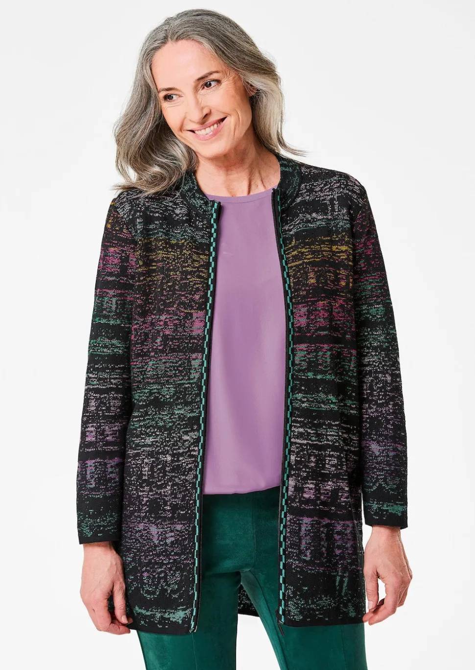 Strickjacke mit Multicolor Ringeloptik
