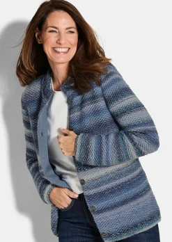 Strickjacke mit Multicolor Ringeloptik