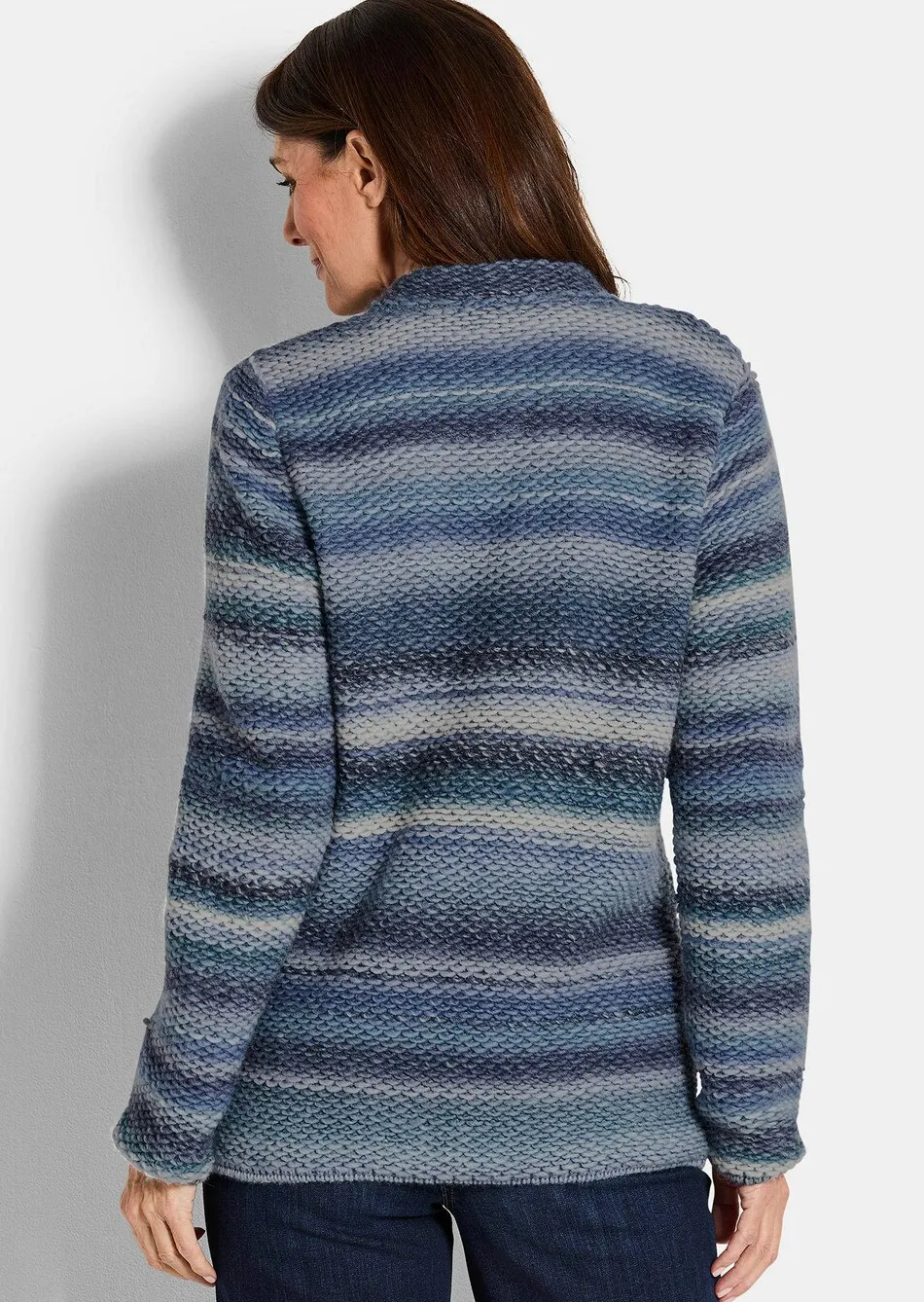 Strickjacke mit Multicolor Ringeloptik