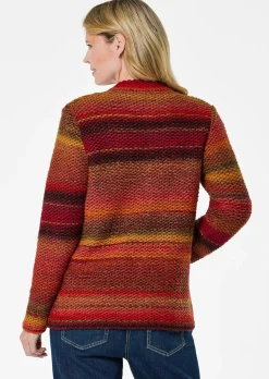 Strickjacke mit Multicolor Ringeloptik