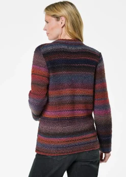 Strickjacke mit Multicolor Ringeloptik