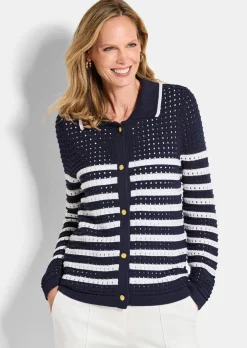 Strickjacke mit Polokragen
