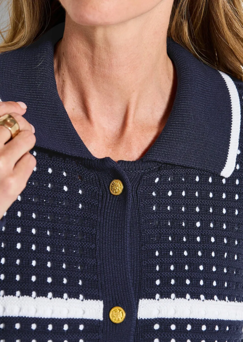 Strickjacke mit Polokragen