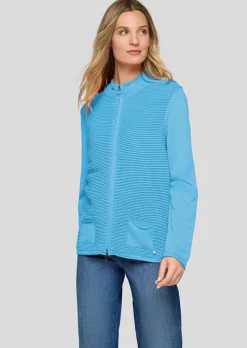 Strickjacke mit Stehkragen und 2-Wege-Reißverschluss