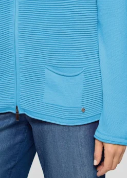 Strickjacke mit Stehkragen und 2-Wege-Reißverschluss