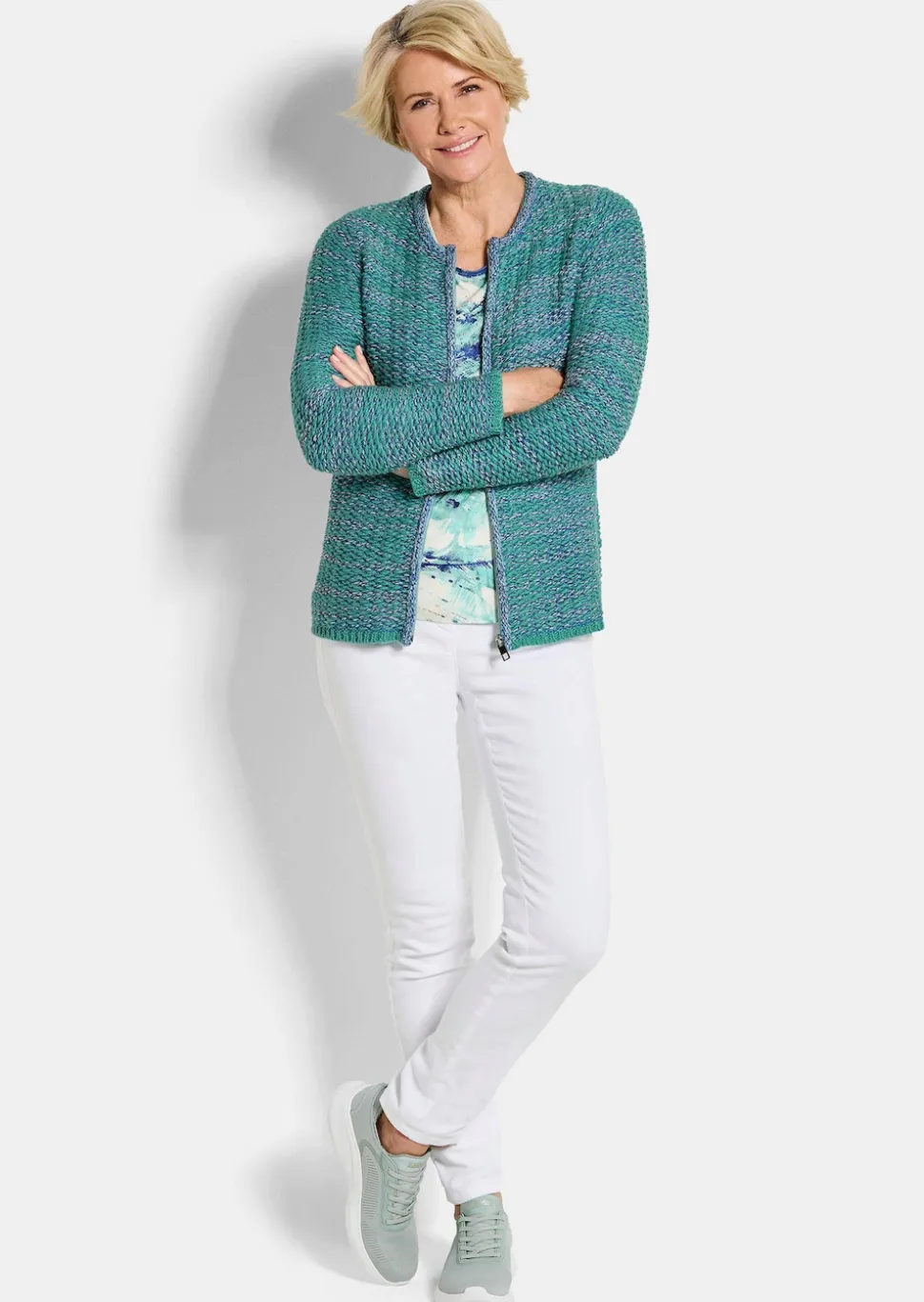 Strickjacke mit verdecktem Reißverschluss