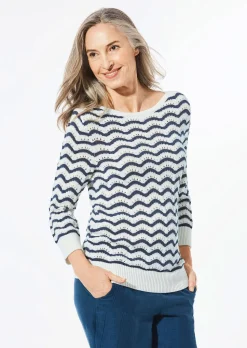 Strickpullover mit 3/4-Arm