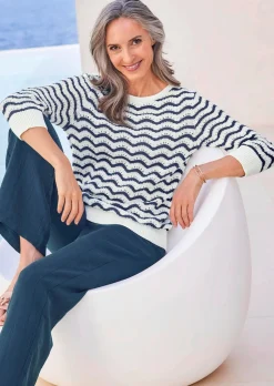 Strickpullover mit 3/4-Arm
