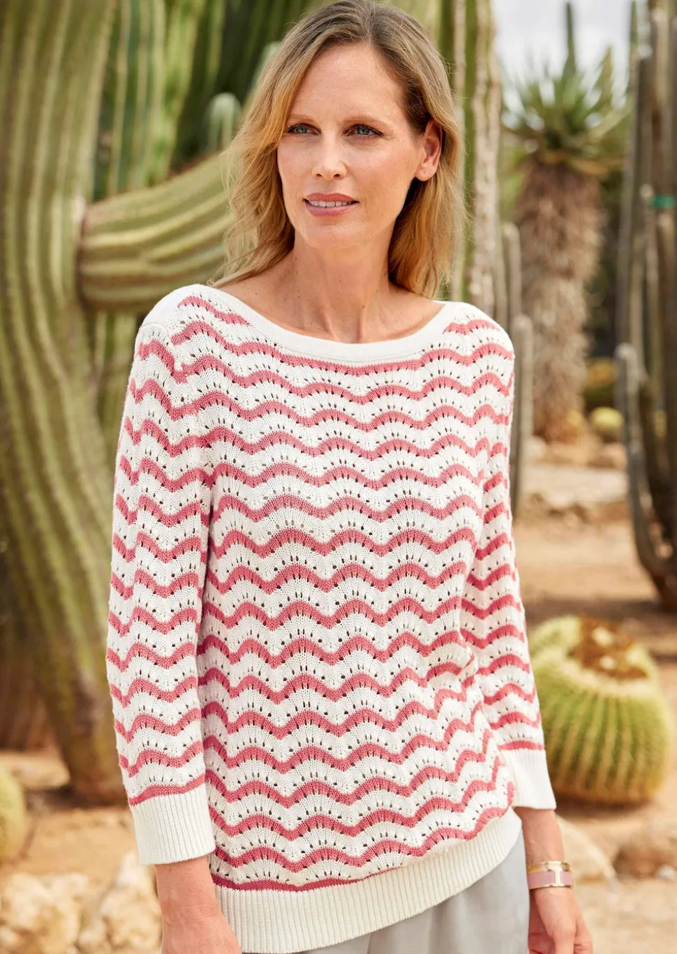 Strickpullover mit 3/4-Arm