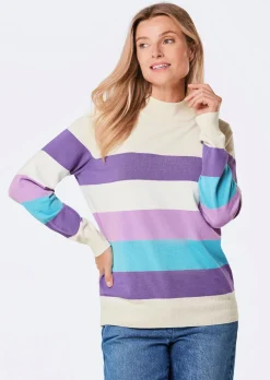 Strickpullover mit Blockstreifen