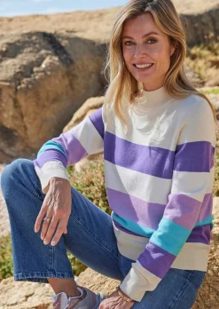 Strickpullover mit Blockstreifen
