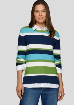 Strickpullover mit Blockstreifen