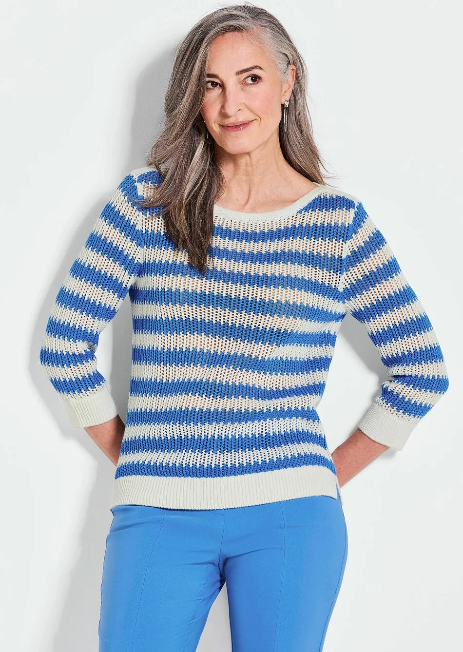 Strickpullover mit Blockstreifen
