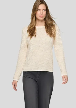 Strickpullover mit Effekt-Bändchengarn