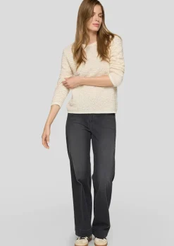 Strickpullover mit Effekt-Bändchengarn