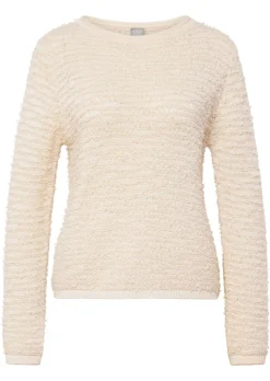 Strickpullover mit Effekt-Bändchengarn