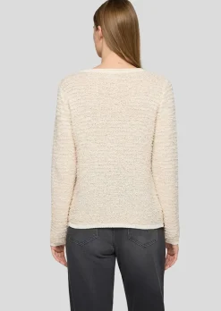 Strickpullover mit Effekt-Bändchengarn