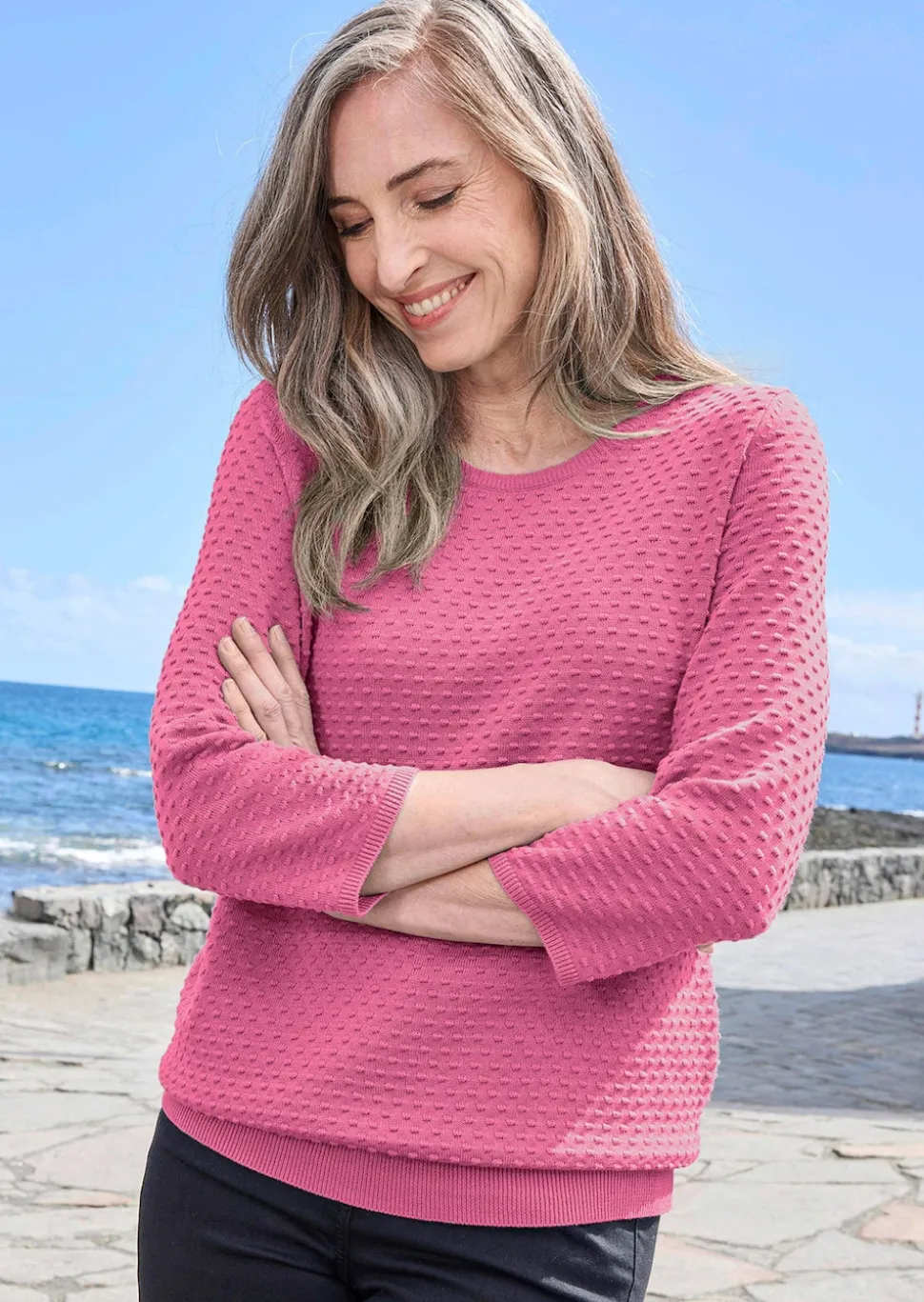 Strickpullover mit Pünktchenmuster