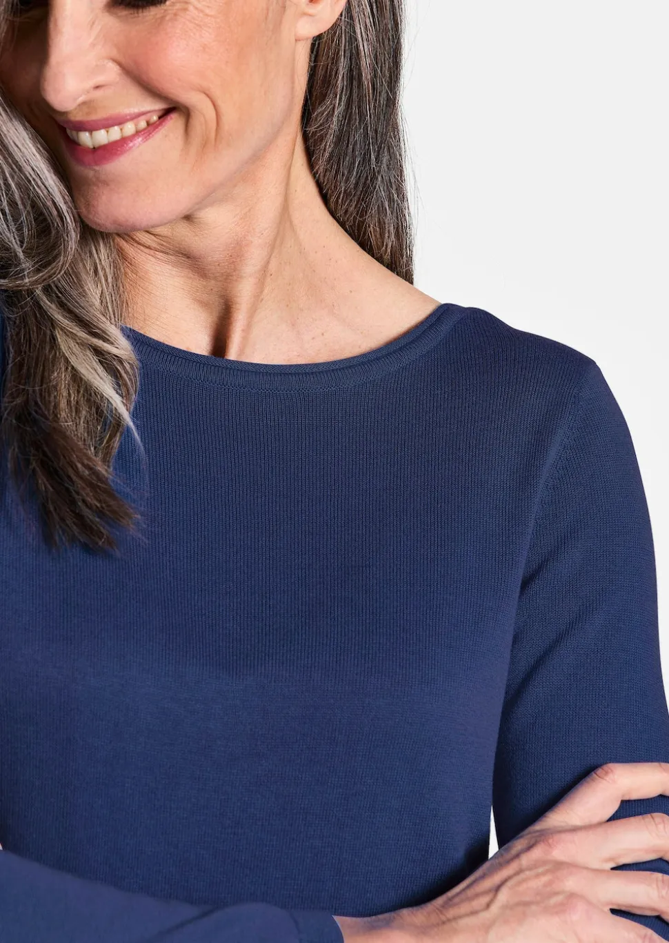 Strickpullover mit U-Boot-Ausschnitt