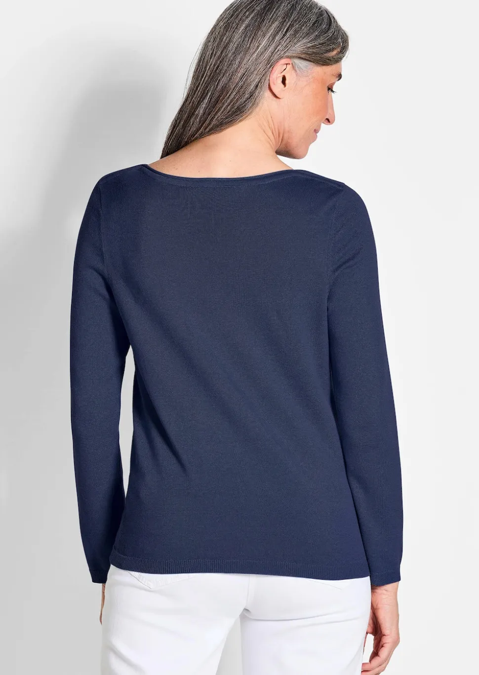 Strickpullover mit U-Boot-Ausschnitt