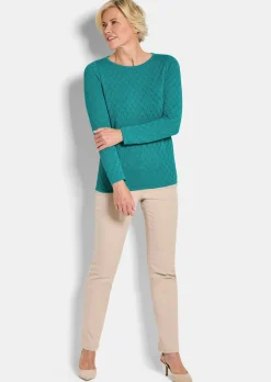 Strickpullover mit Wabenstruktur