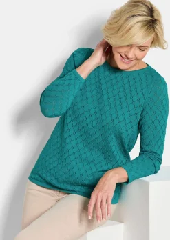 Strickpullover mit Wabenstruktur