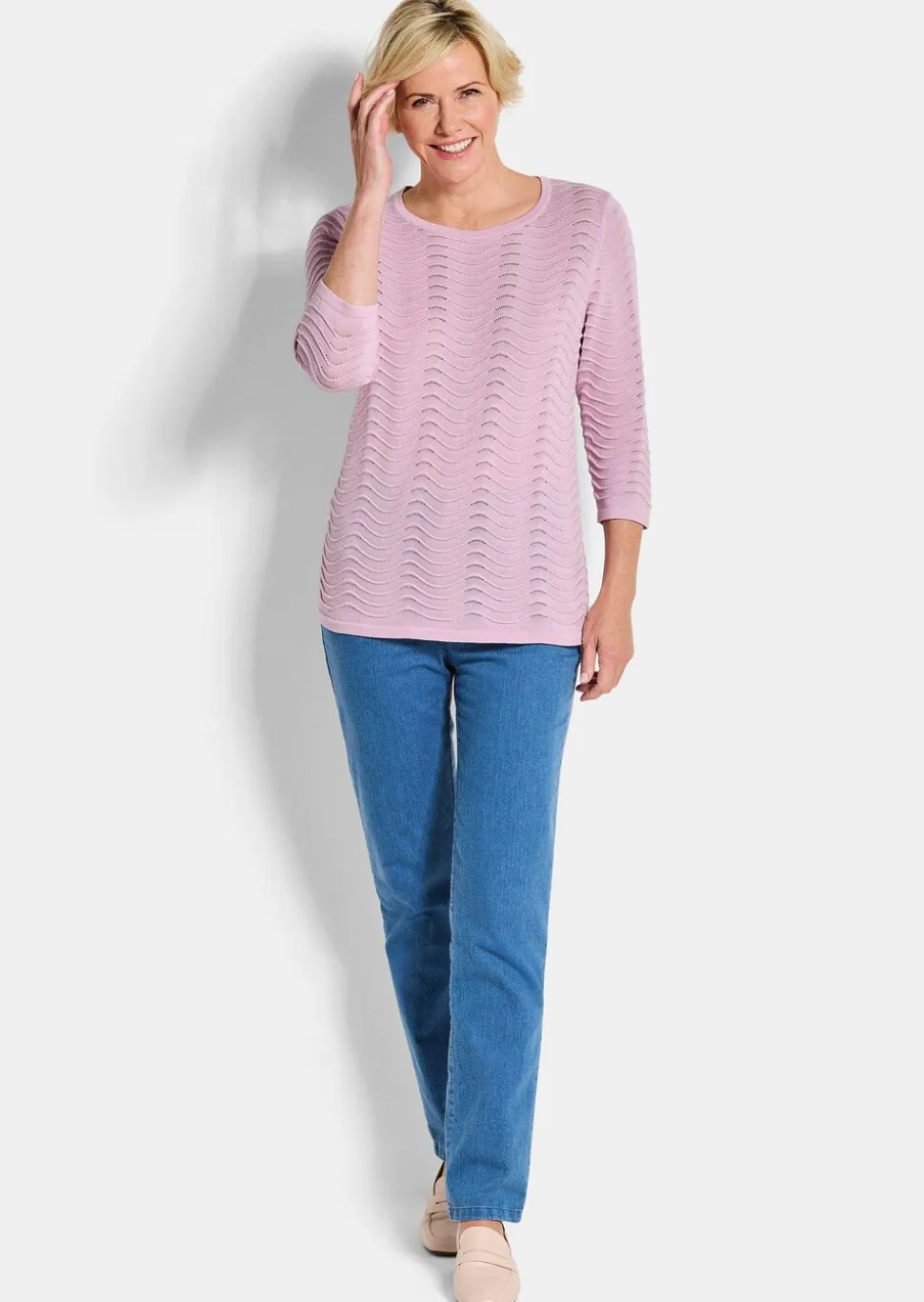 Strickpullover mit Wellenstruktur