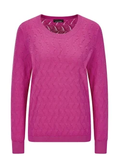 Strickpullover mit Zickzack-Zopfmuster