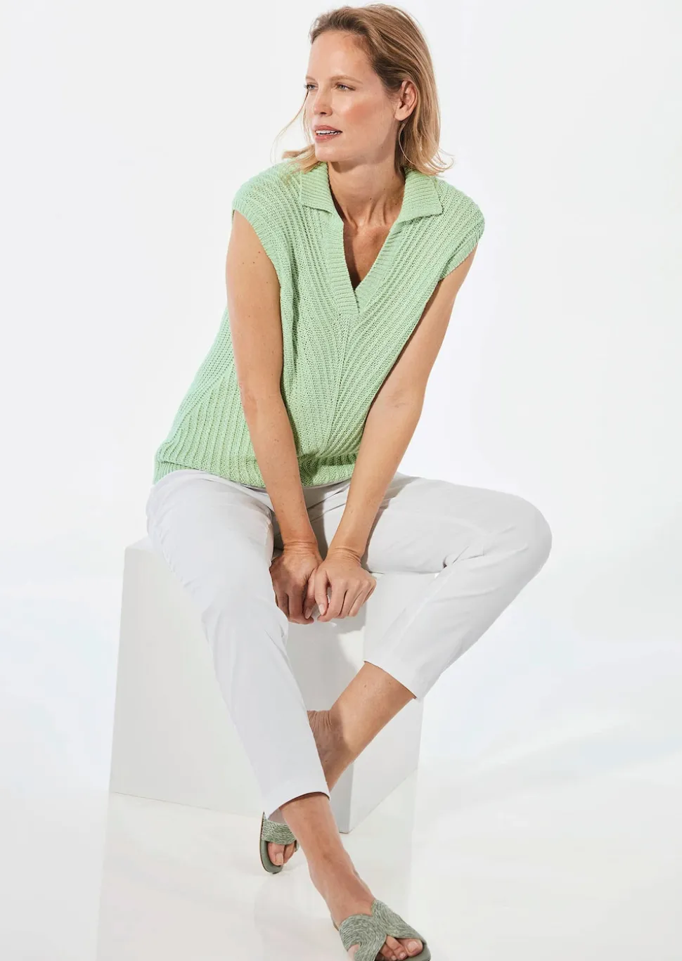Stricktop mit V-Ausschnitt