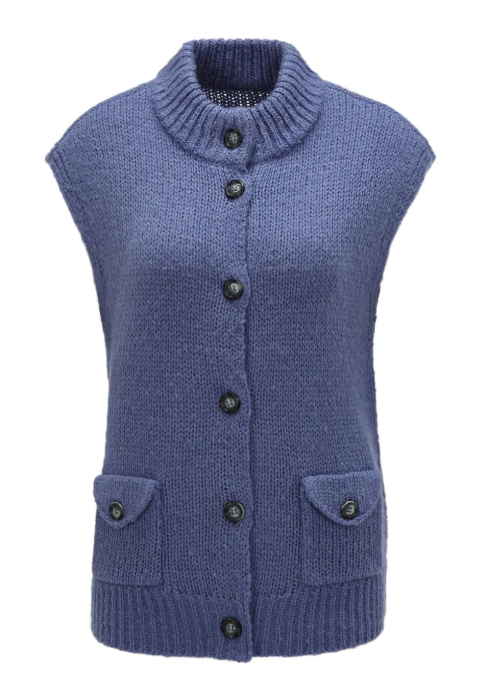 Strickweste mit aufgesetzten Taschen
