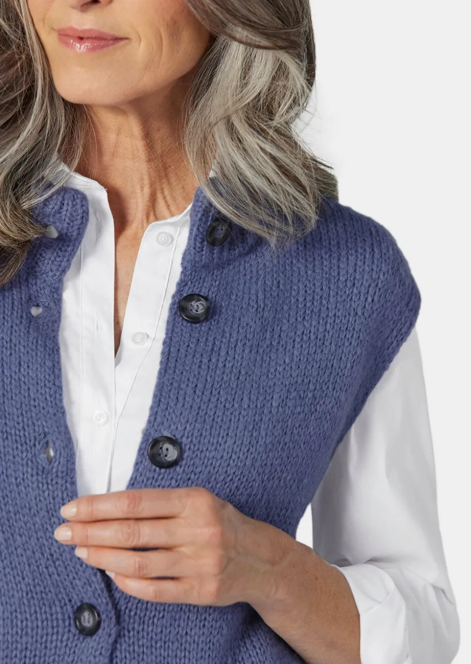 Strickweste mit aufgesetzten Taschen