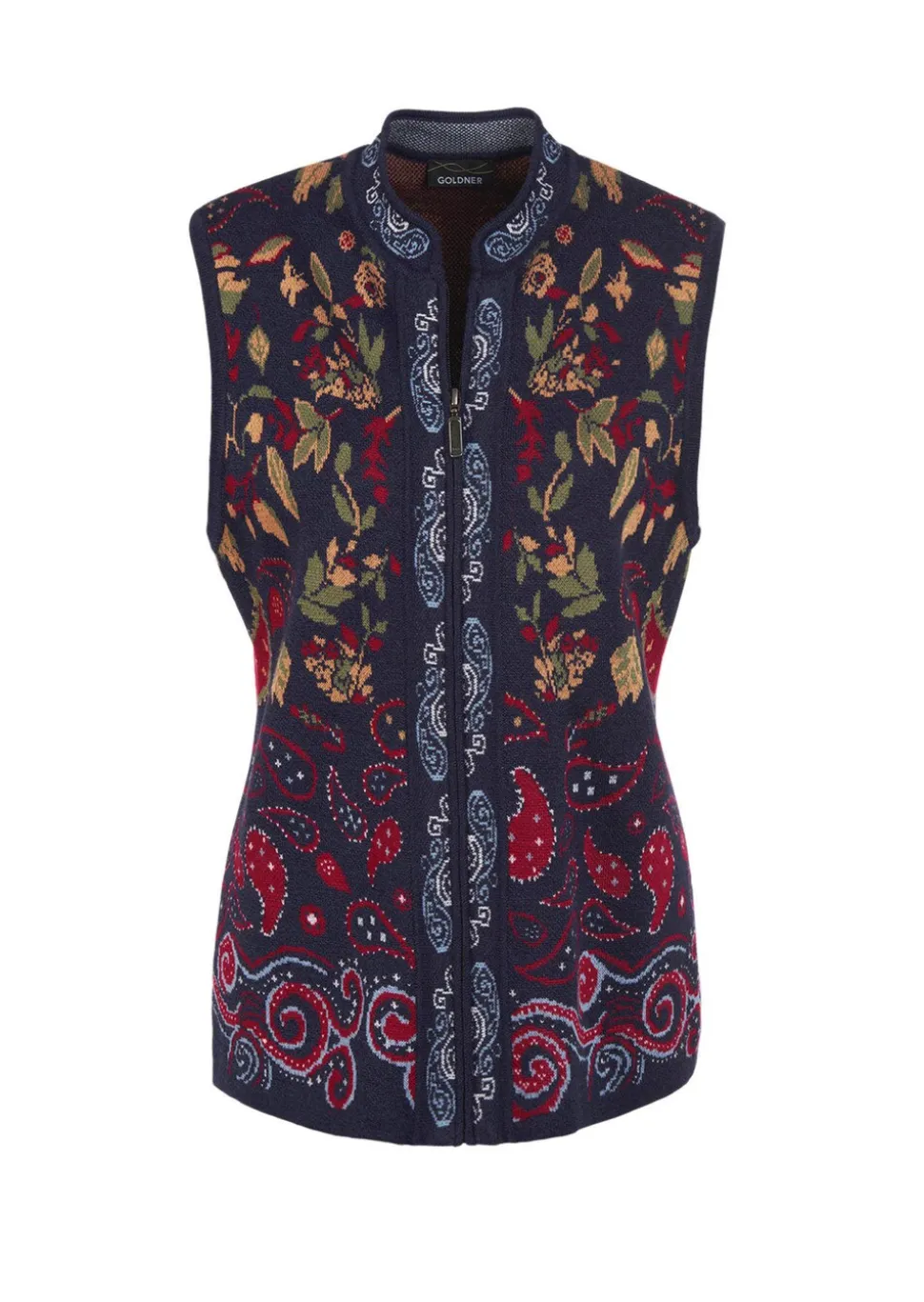 Strickweste mit aufwändigem Jacquardmuster