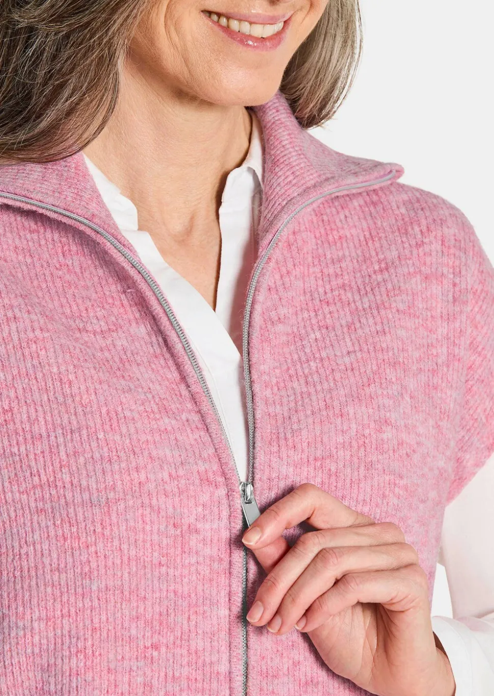 Strickweste mit Reißverschluss