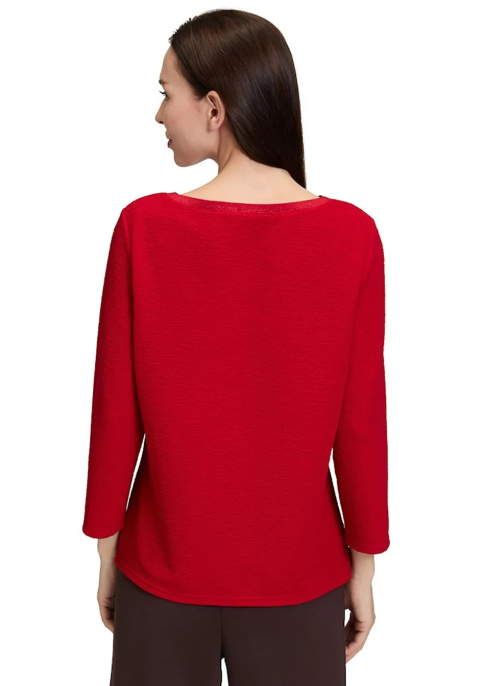 Strukturiertes Shirt mit Glanzblende