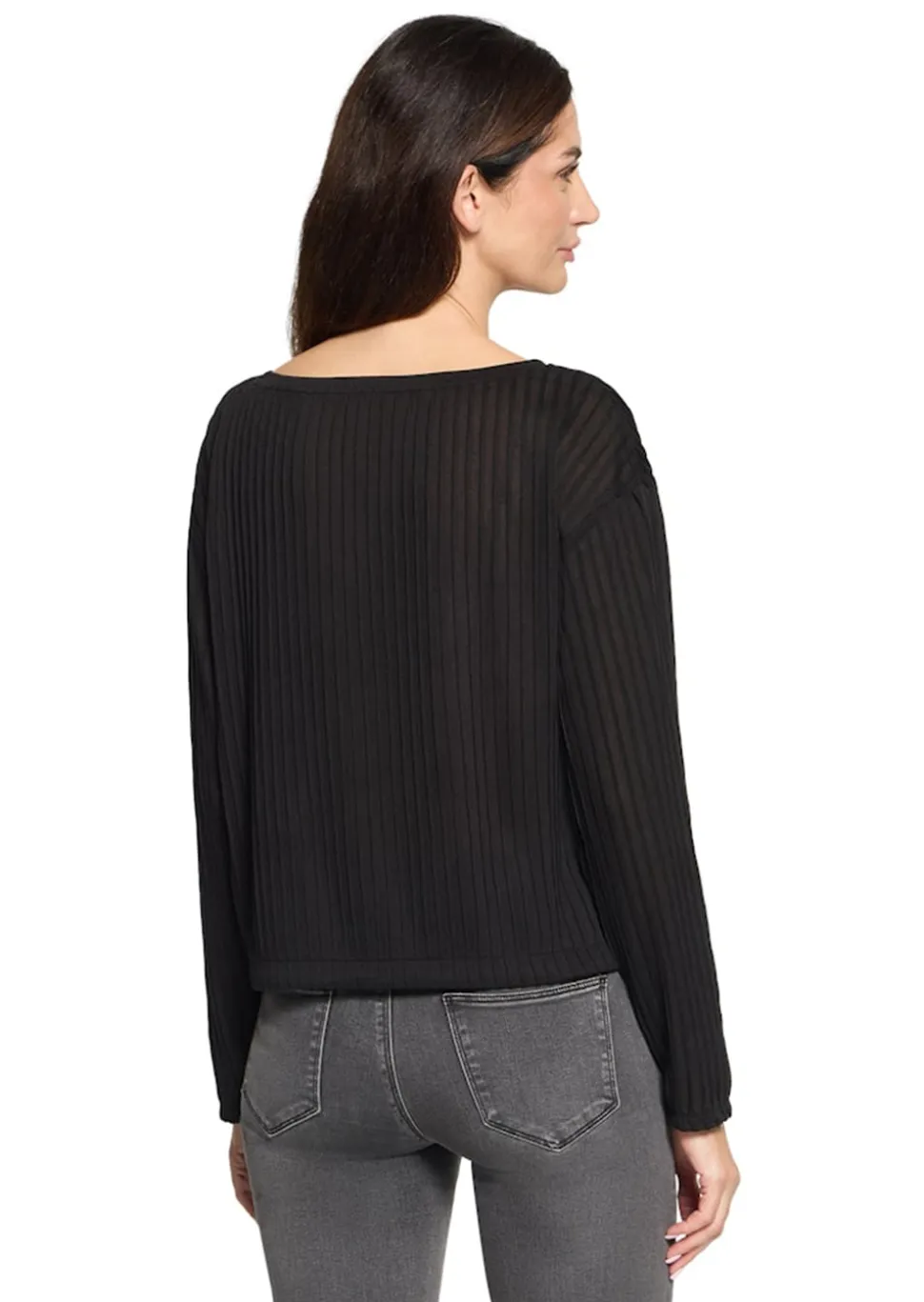 Strukturiertes Shirt mit Längsstreifen