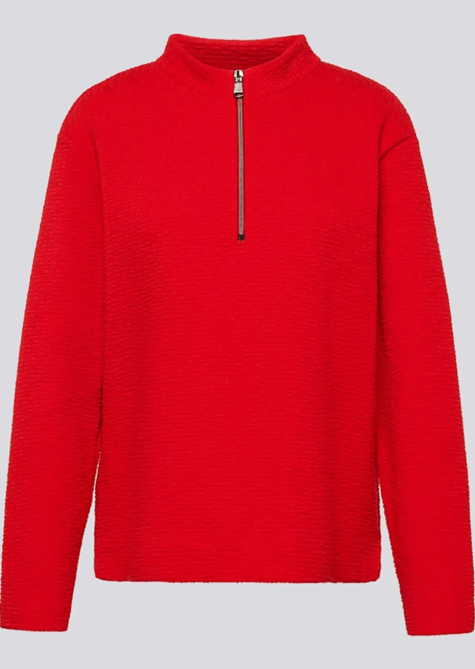 Strukturiertes Shirt mit Troyer-Kragen
