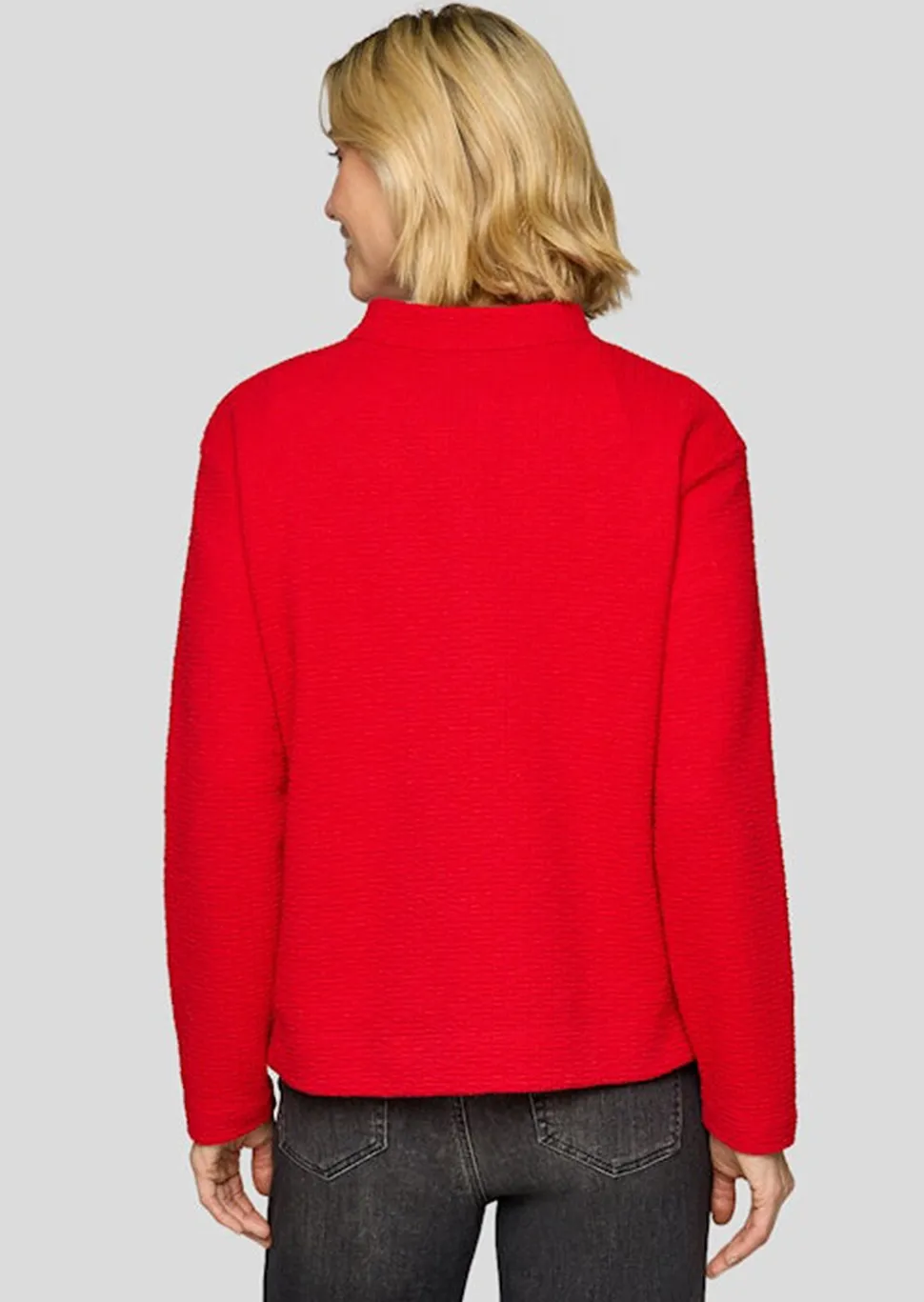 Strukturiertes Shirt mit Troyer-Kragen