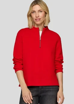 Strukturiertes Shirt mit Troyer-Kragen
