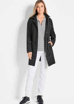 Super leichte Longjacke mit versteckter Kapuze