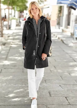 Super leichte Longjacke mit versteckter Kapuze