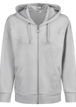 Sweatjacke mit Glitzermotiven