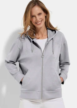 Sweatjacke mit Glitzermotiven