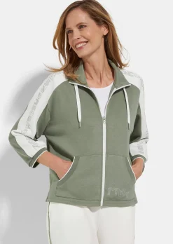 Sweatjacke mit Schriftzug an den Ärmeln
